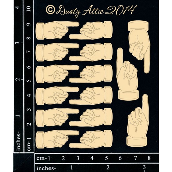  Dusty Attic - Chipboard «Pointer Hands»